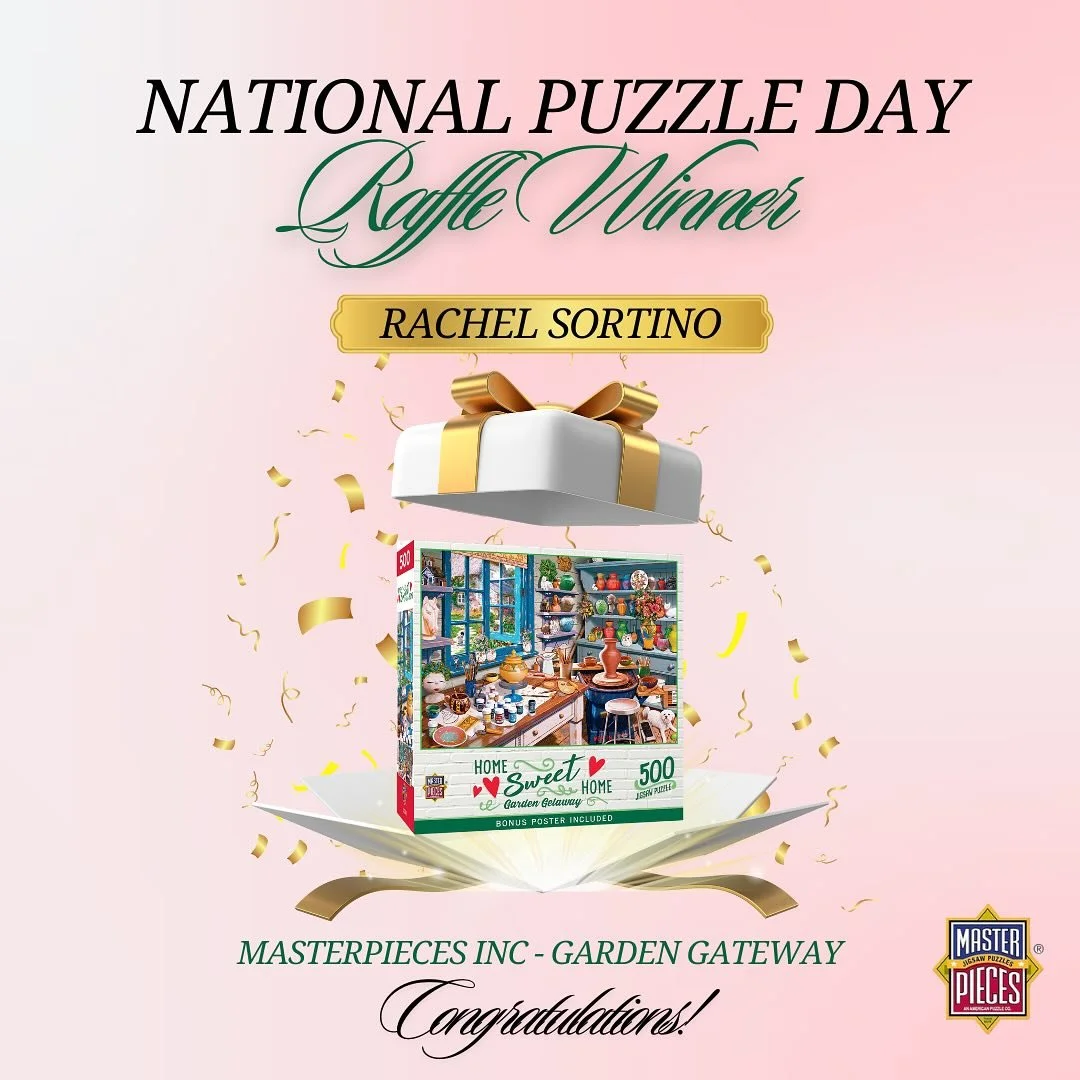 Congratulations to our National Puzzle Day raffle winner, Rachel Sortino! 🎉 Enjoy your new puzzle from MasterPieces Inc. &ndash; Garden Gateway! 🧩✨ Stay tuned for more fun giveaways! 

#PuzzleLove #RaffleWinner #DCPuzzleCompetition #PuzzleLife #Sel