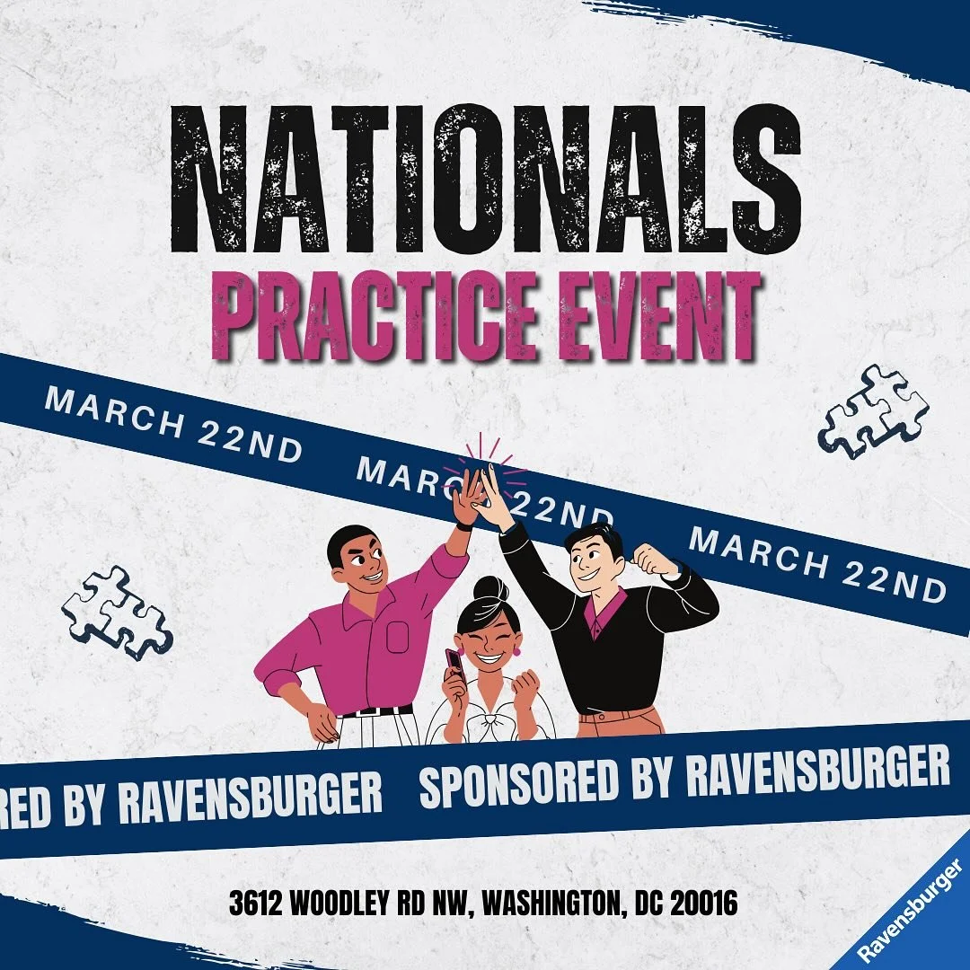 Puzzlers, it&rsquo;s time to prep! 🧩✨ Join us at our Nationals Practice Event on Saturday March 22nd 🏆🔥 Get ready to practice solo, with your pairs partner or with your team! If you&rsquo;re not competing at Nationals, no biggie, you&rsquo;re stil