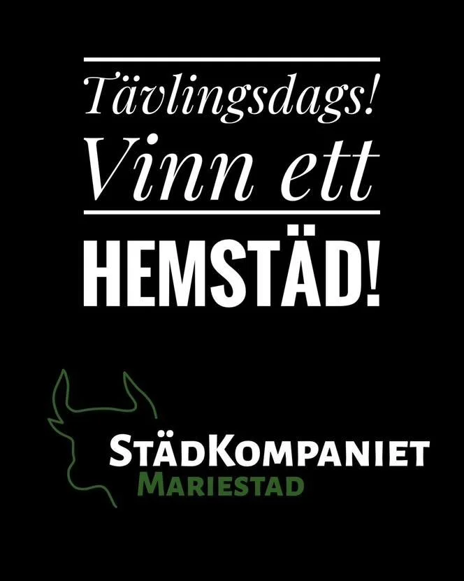 🎉 T&Auml;VLING &ndash; VINN EN PROFESSIONELL HEMST&Auml;DNING! 🎉

Dr&ouml;mmer du om att komma hem till ett skinande rent hem? Nu har du chansen att vinna en kostnadsfri hemst&auml;dning v&auml;rd 1500 kr!

F&ouml;r att delta:
✅ F&ouml;lj v&aring;r