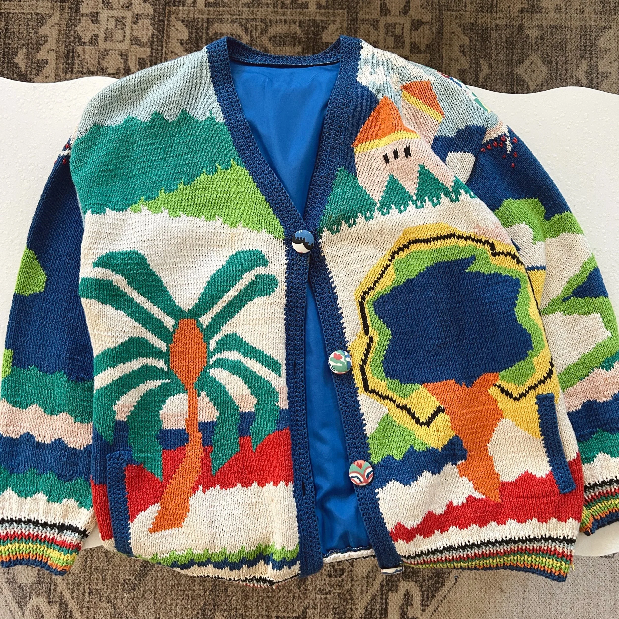 vintage funky tropical cardigan