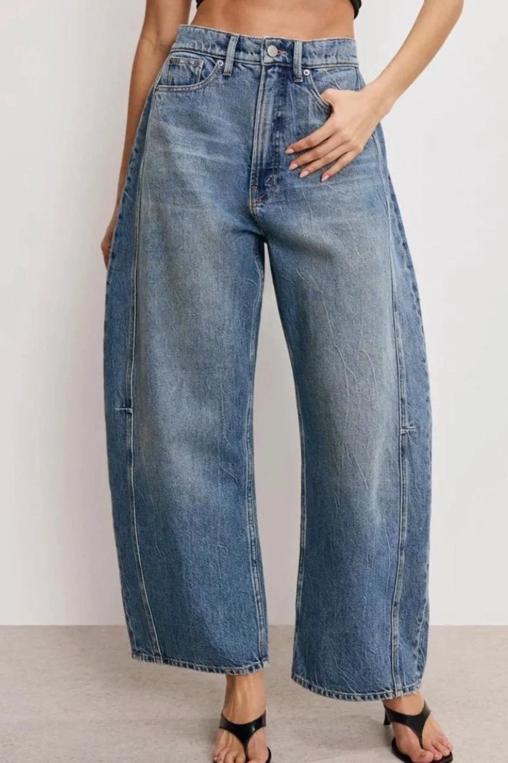 good american barrel jeans 34"