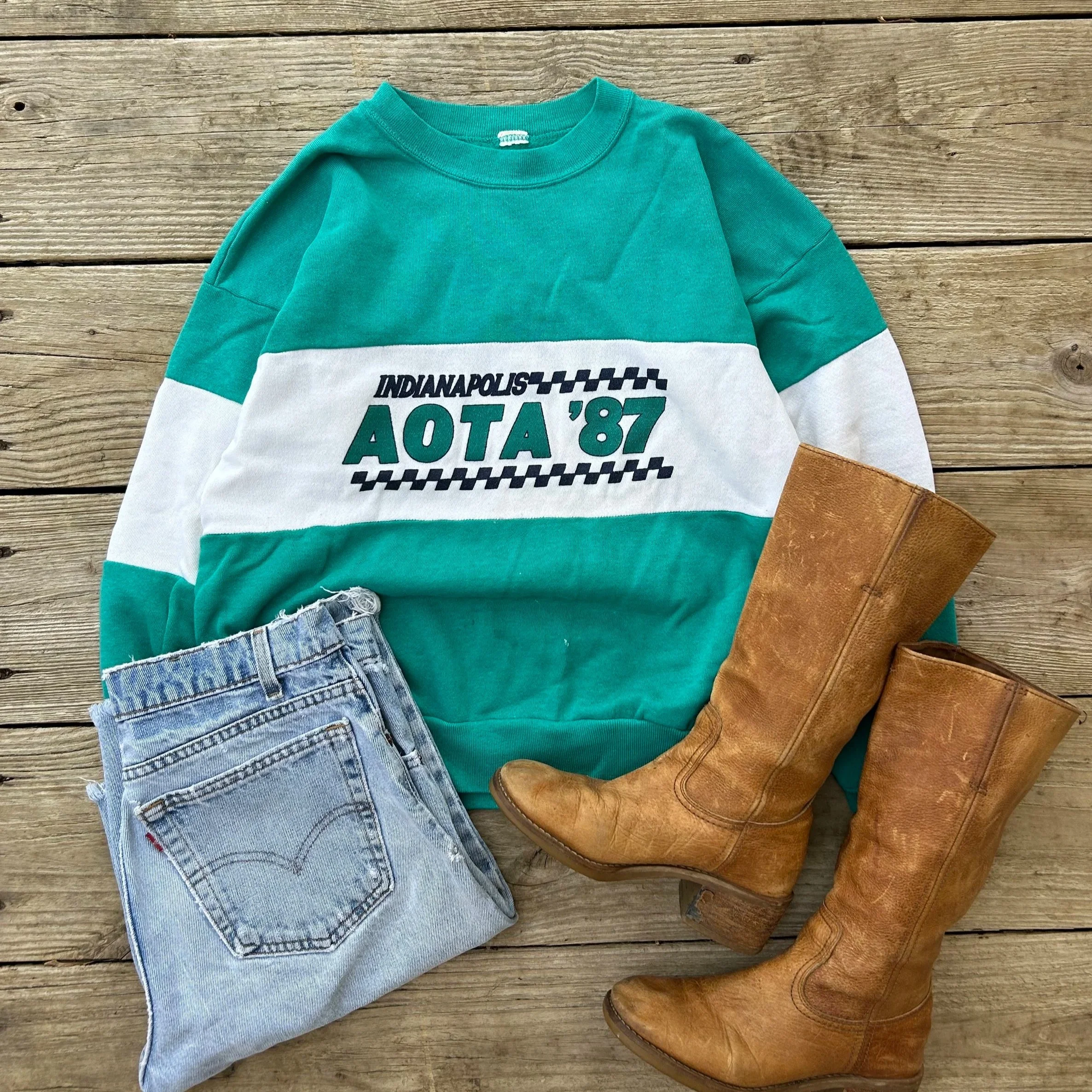 vintage 80s indy racing crewneck