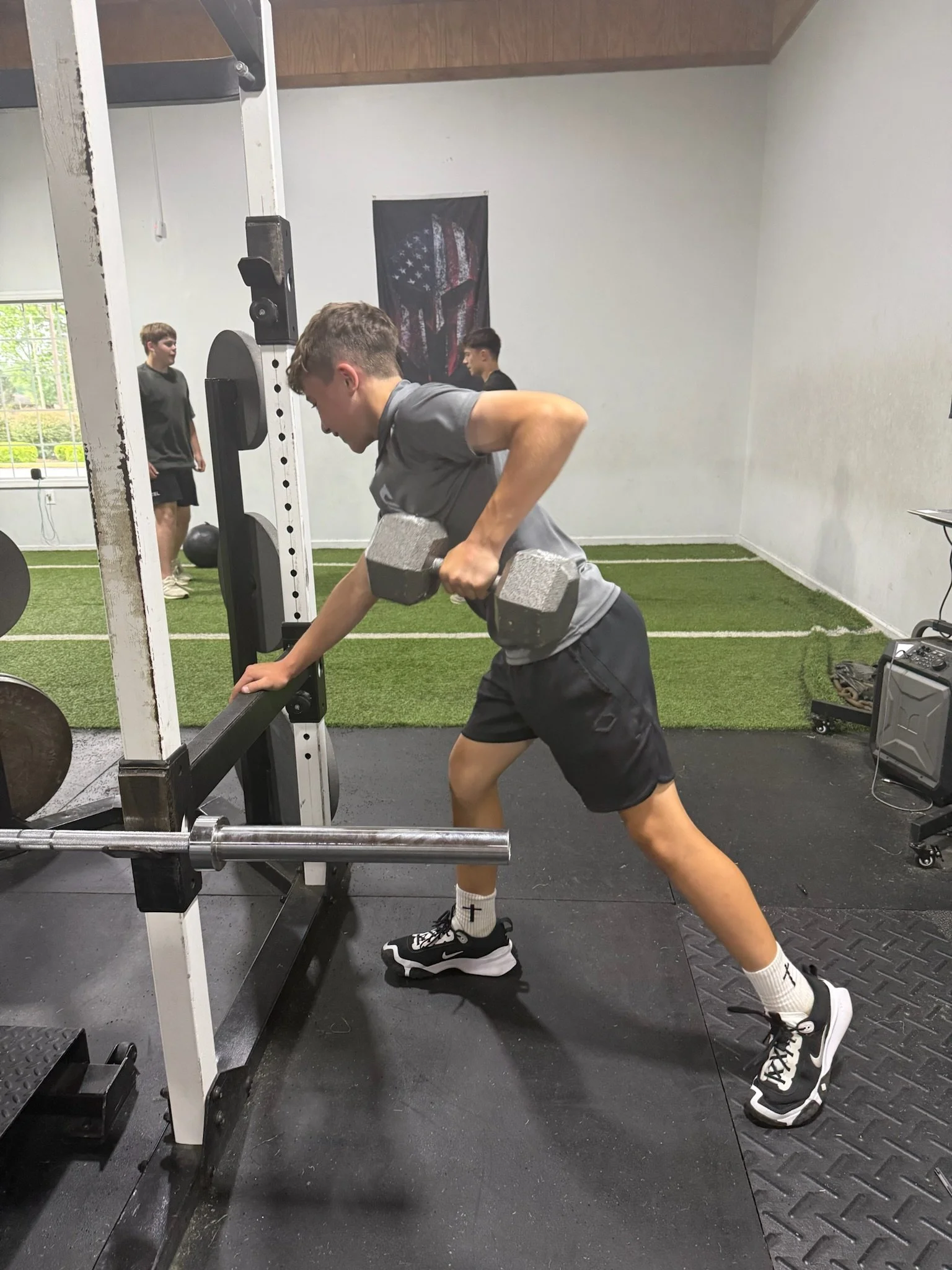 Upper body day at EPT to strengthen athletes.