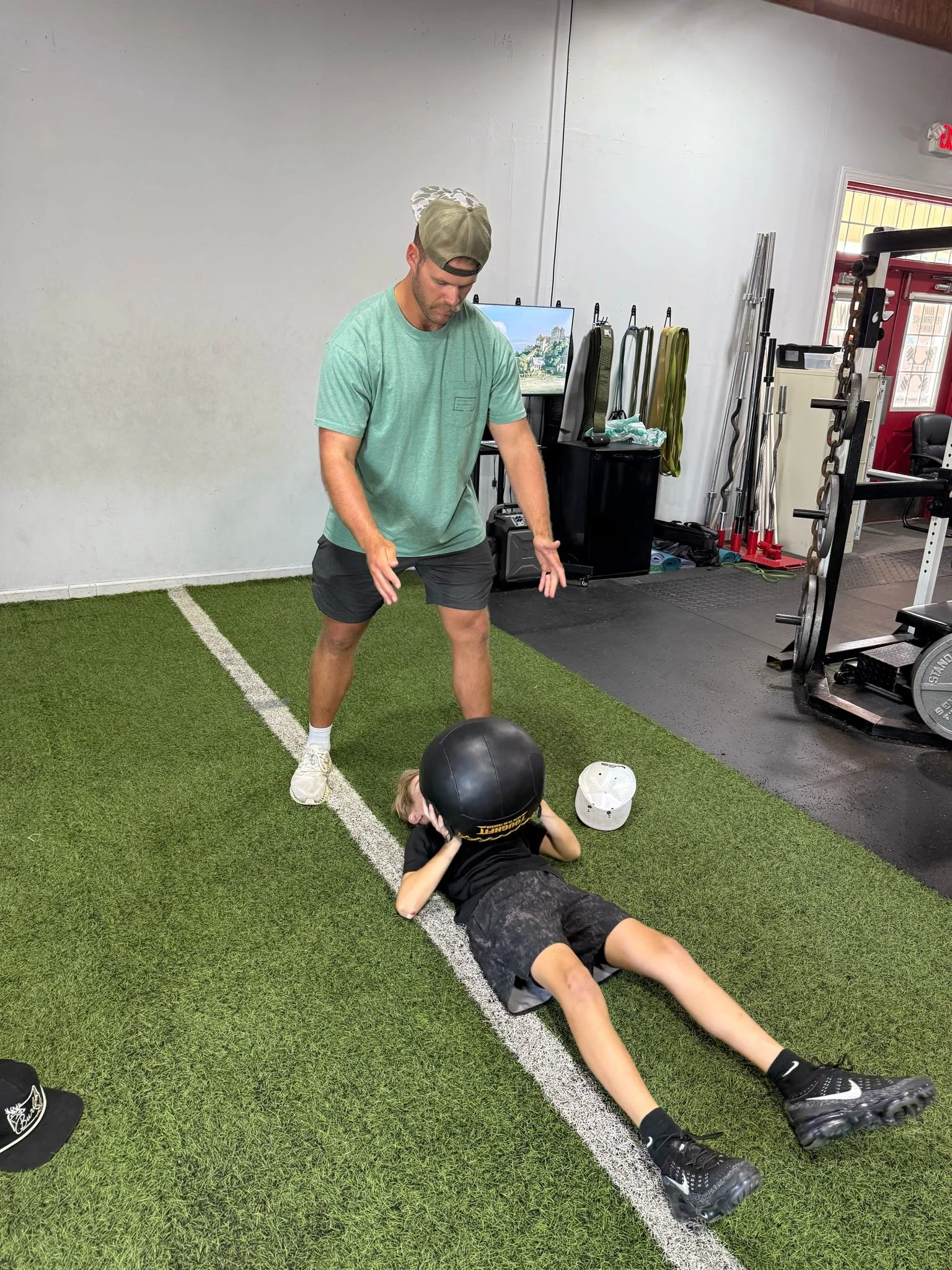 Med ball training for explosive work.