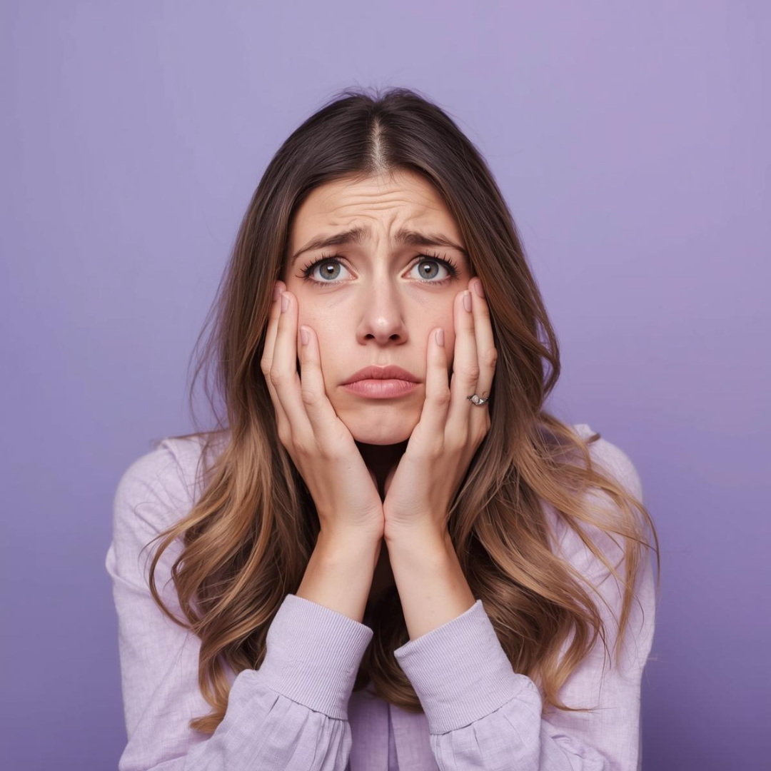 Gen Z woman feeling stressed and overwhelmed, representing confusion, burnout, and misalignment before understanding her soul contract.