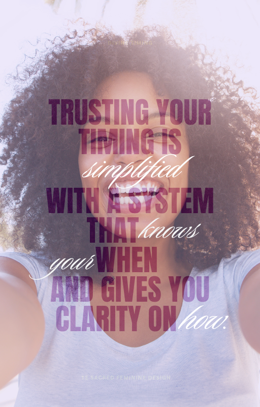 Woman reaching forward with the message “Divine Timing – A Process You Can Trust,” symbolizing faith in aligned growth, clarity, and soul-led decision making.