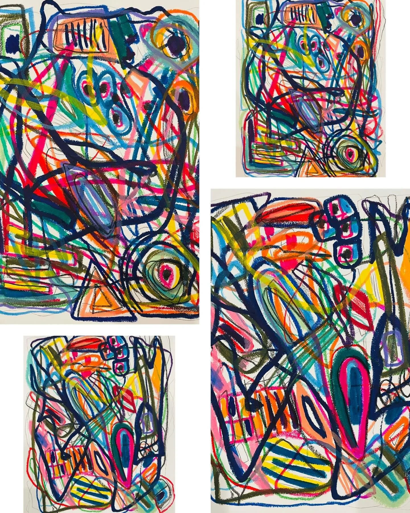 11x14 &ldquo;Open Road I and II&rdquo; mixed media commissioned works on paper #ktrapsoriginals 

Here&rsquo;s the story behind it: A new collector reached out about doing some works in my Whimsy style and I jumped at the chance. What I love most abo