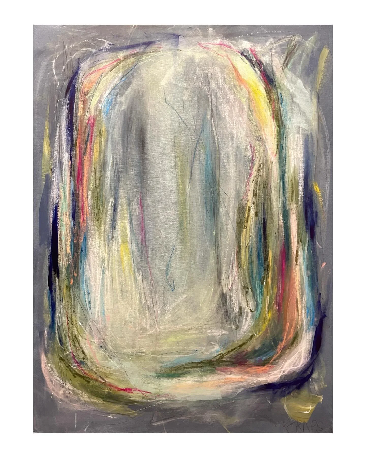 48x36 &ldquo;Hot Blue Flame&rdquo; mixed media on gallery wrapped canvas #ktrapsoriginals @arthousecharlotte 

Here&rsquo;s the story behind it: Like the hottest embers of the fire, this piece represents all the colors we see within the flame. They a