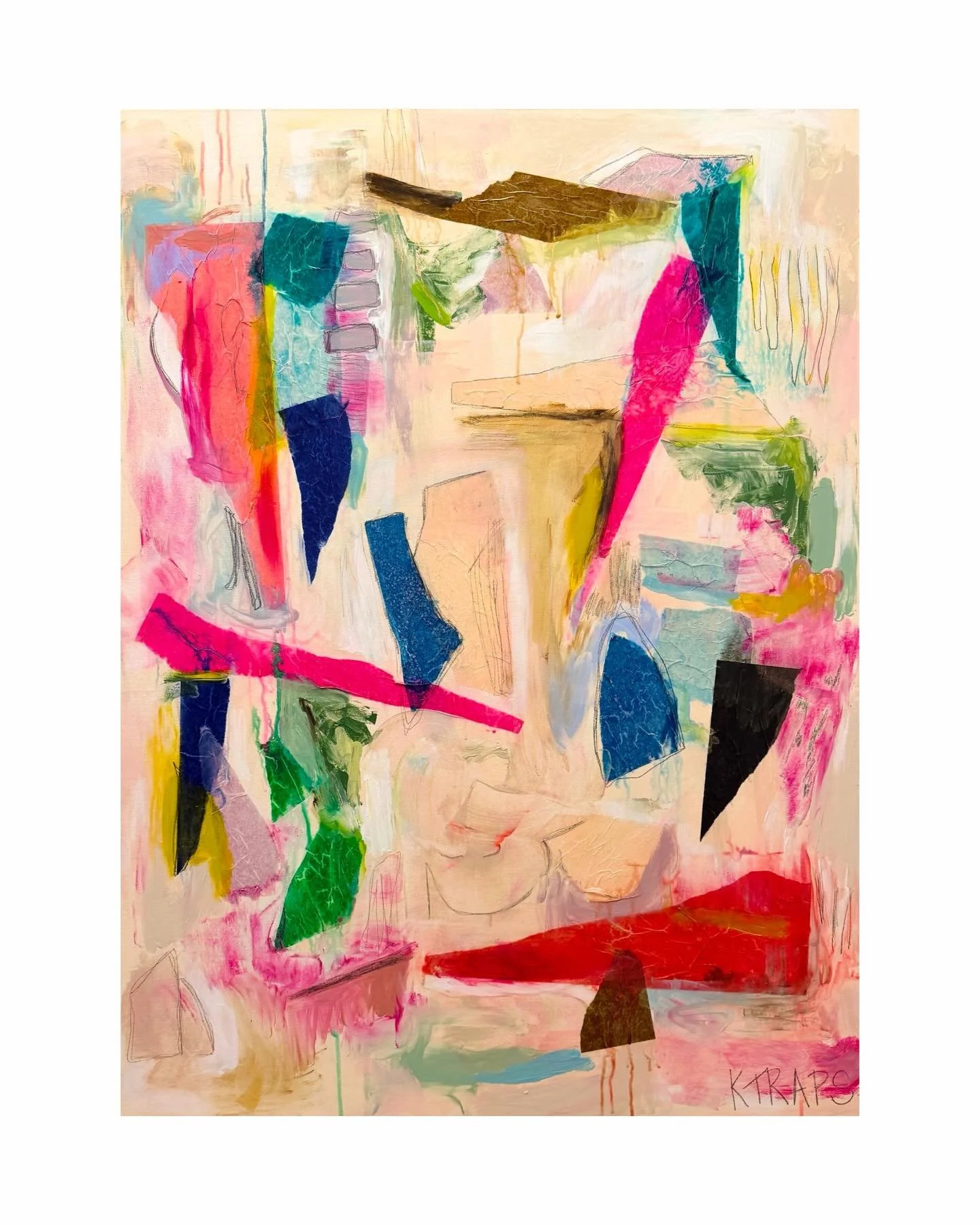 48x36 &ldquo;These are the Good Old Days&rdquo; mixed media on gallery wrapped canvas 

Here&rsquo;s the story behind it: A song played over the radio often carries an important message. Now. Today. These are the good old days. So live now. Be in the