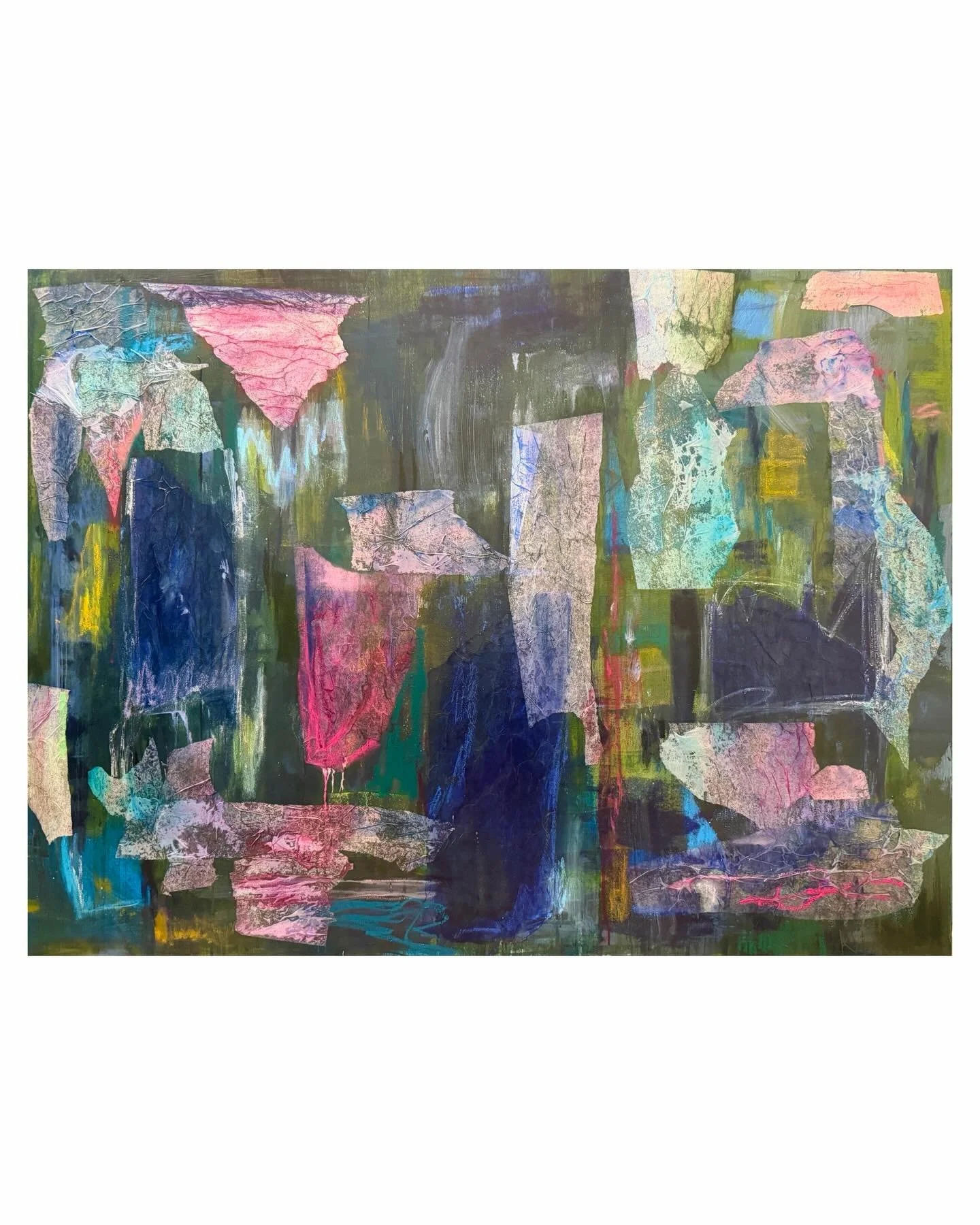 36x48 &ldquo;Take Root&rdquo; mixed media on gallery wrapped canvas 

Here&rsquo;s the story behind it: when we plant seeds we hope fervently they will take root. Layers of dirt, pockets of air, rays of sun and water for nourishment and a wish. Today