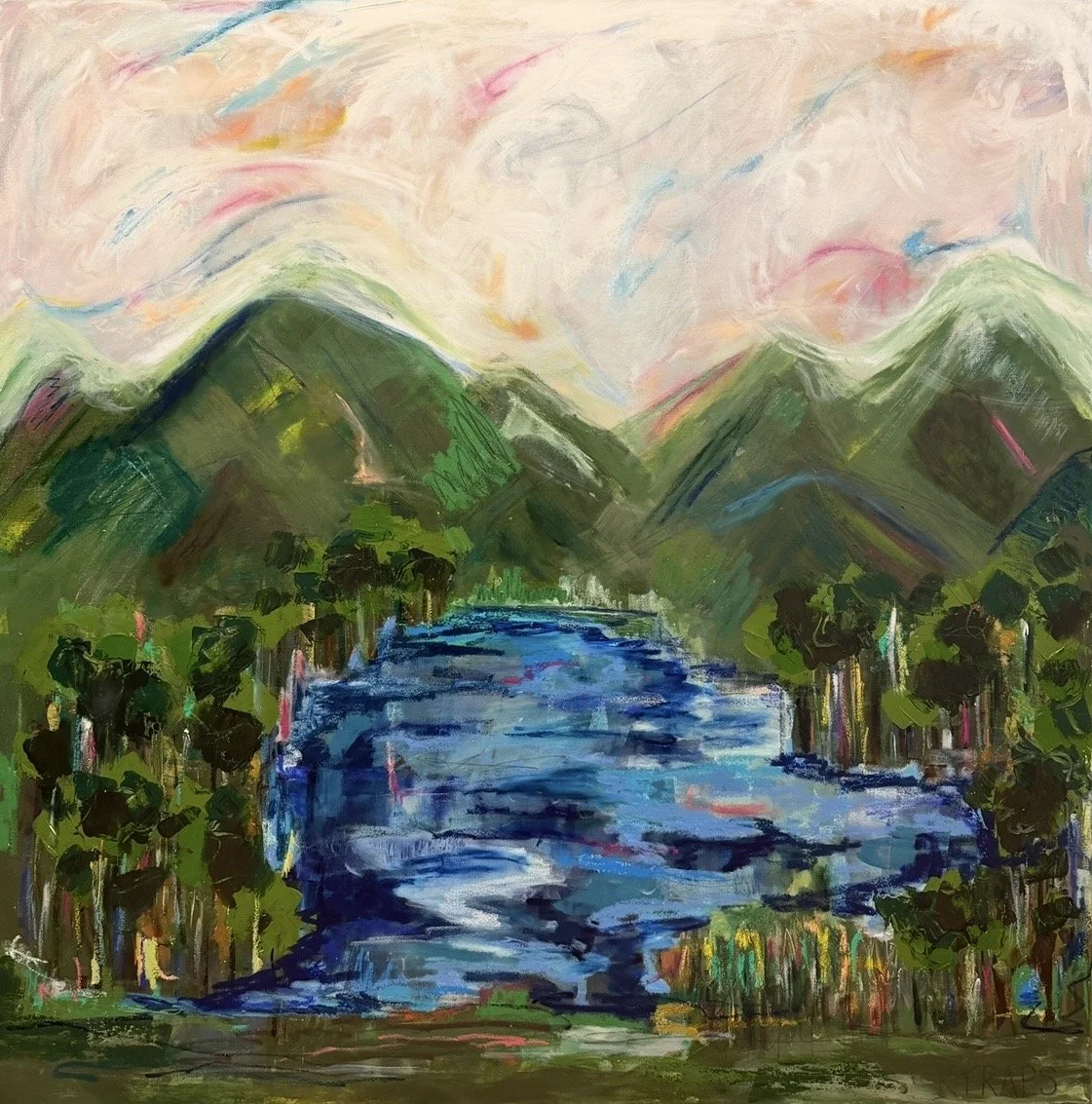 "Sweet Respite"
Mixed Media
40 x 40 in
c. March 2026