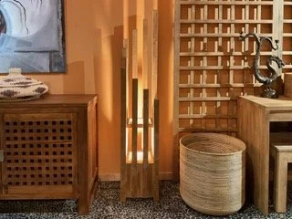 Teak Pillar Floor Lamp