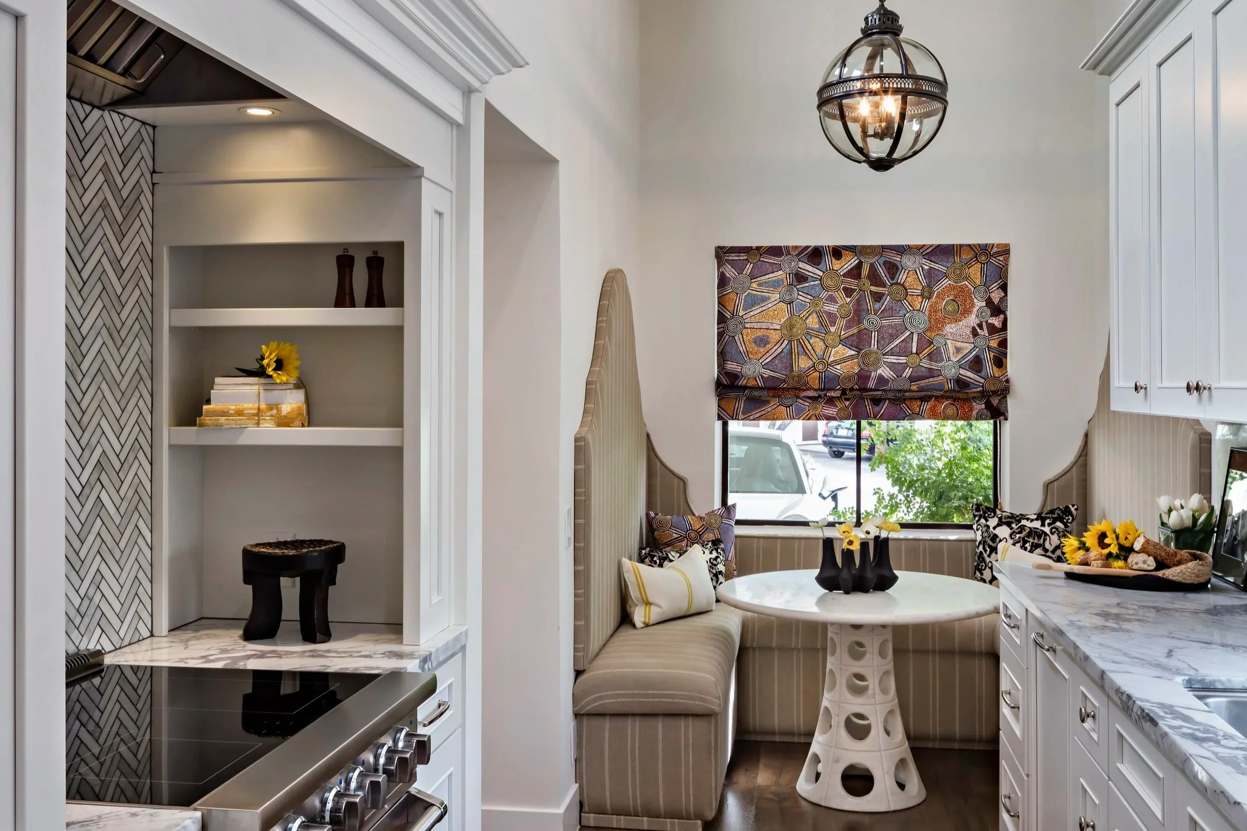 Marble chef's kitchen in paradise valley arizona casa blanca neighborhood