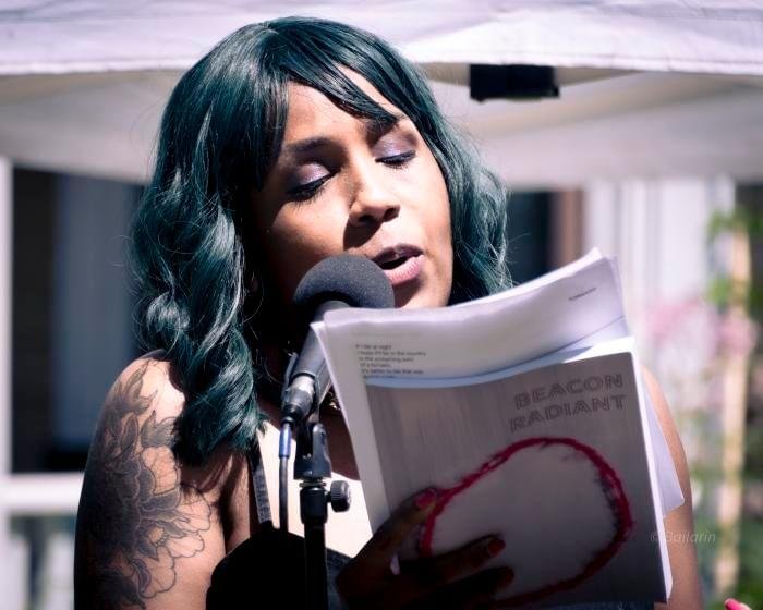 Celeste Ramos NYC Poetry Festival great weather for MEDIA photo: Jane Omerod