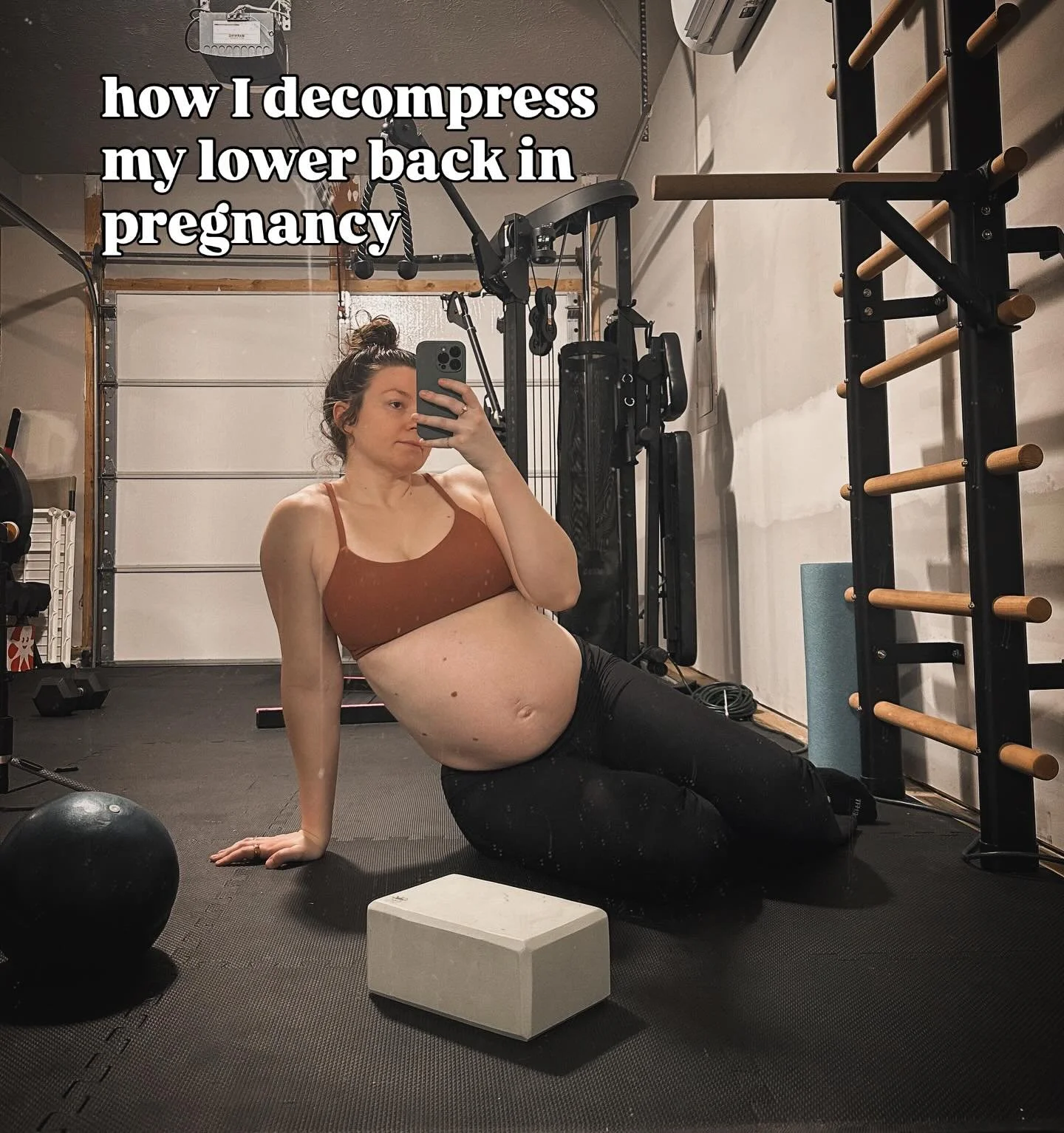 pregnancy tends to pull women into an anterior pelvic tilt (where the pelvis tilts forward). this compresses the lower back, and often adds quite a bit of strain. not only can this be uncomfortable, but it can cause other alignment and pelvic issues.