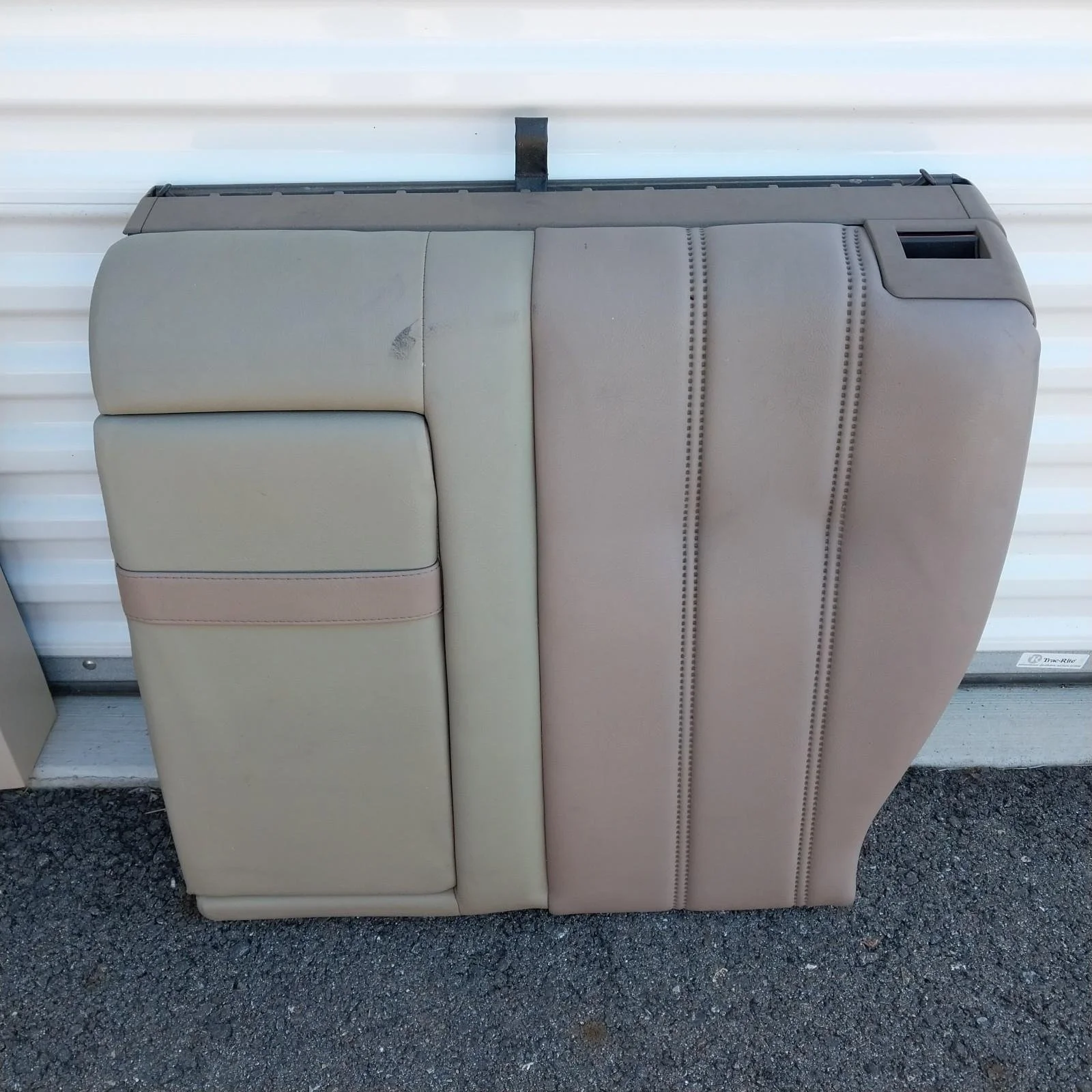 BMW E34 Wagon Touring Left Rear Fold Down Seat Vertical Stitching Tan