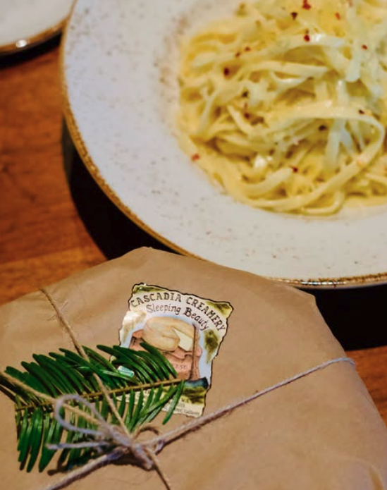 Riverside Restaurant's Sleeping Beauty Alfredo with Cascadia Creamery's Sleeping Beauty Cheese