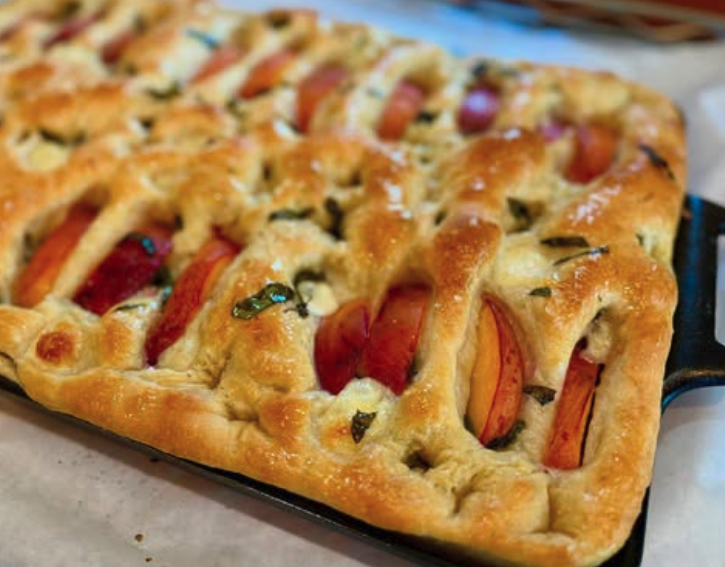 B's Sweets Peach Caprese Focaccia
