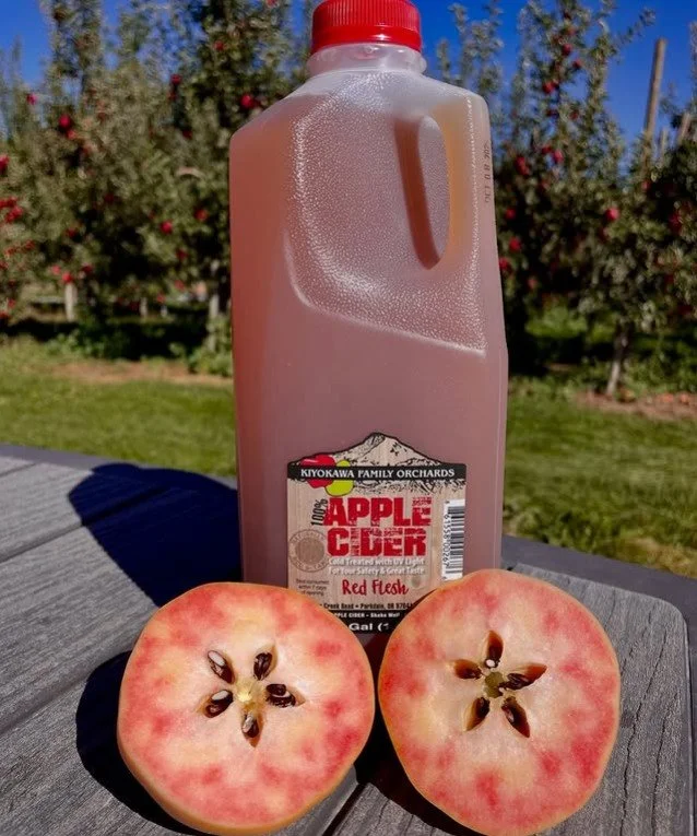 @kiyokawafamilyorchards has a new special cider: Fresh-pressed Red Flesh Cider! 🌸🍎 Made from their novelty Pink Pearl apples, this cider pours a natural rosy hue and bursts with crisp, tangy, refreshing flavor. ✨

Available starting this weekend&md