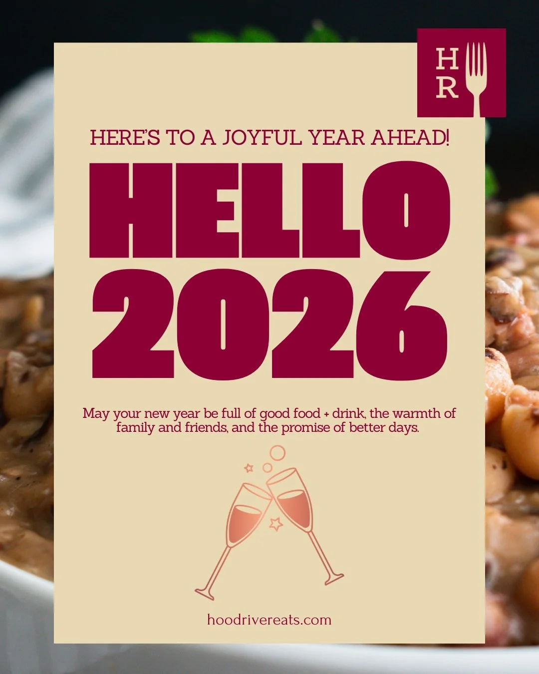 Happy New Year! 

A short list of Tidbits for New Year's Day: If you are looking for a change of scenery, @applevalleybbq in Parkdale is open today, @tierradeloboswinery  and @freebridgebrewing in The Dalles are open, and so is @ixtapahoodriver on Ca