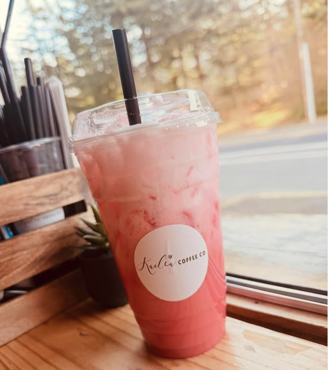 Kaile'a Coffee Co.'s Blackberry Peach &amp; Cream White Lotus Drink
