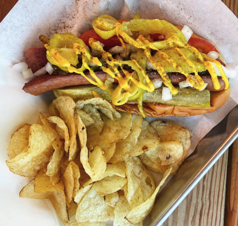 The Walled Garden Pub's Almost Chicago Hot Dog