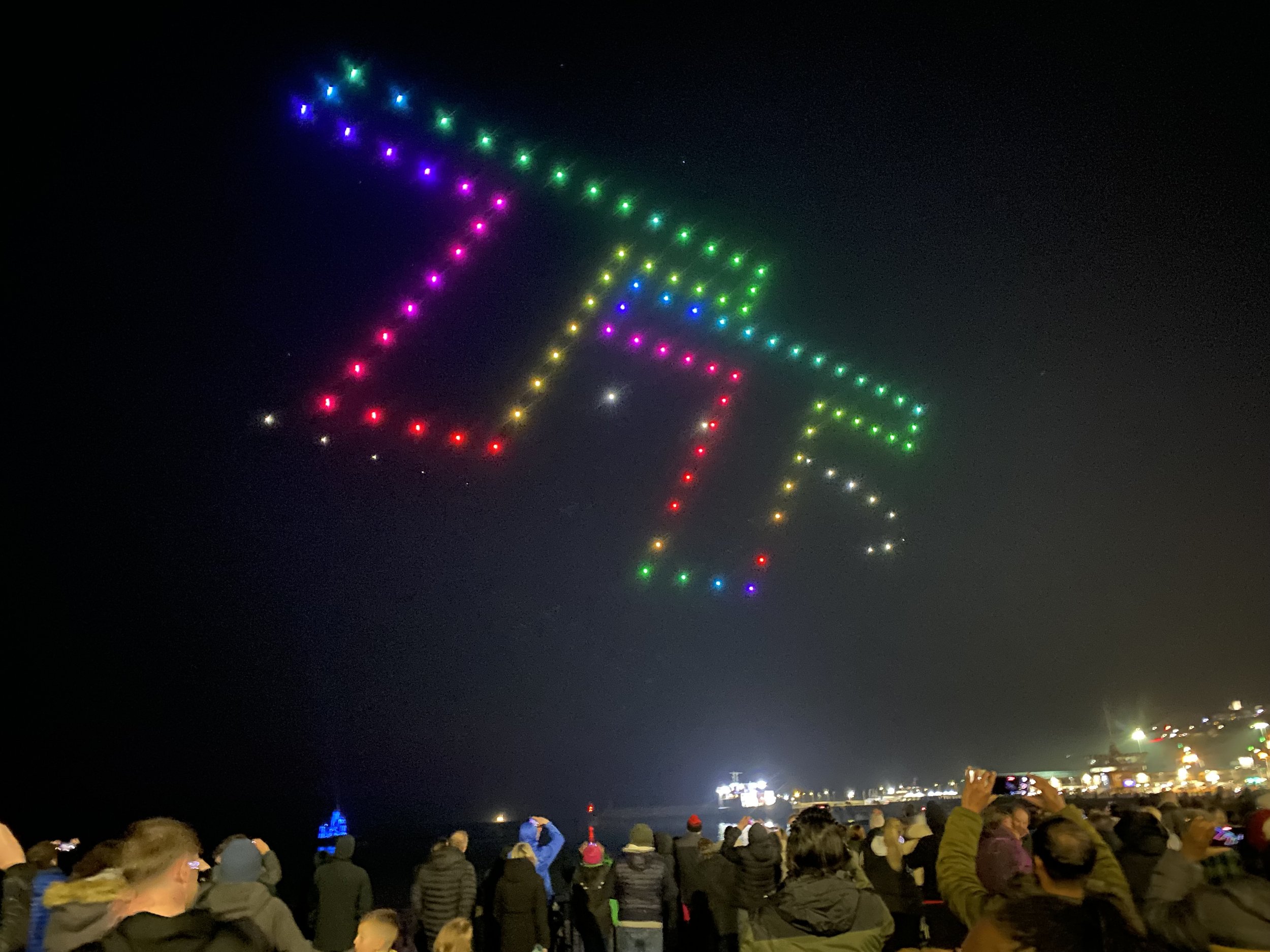 TT Logo in light show drones at Douglas Drone Show