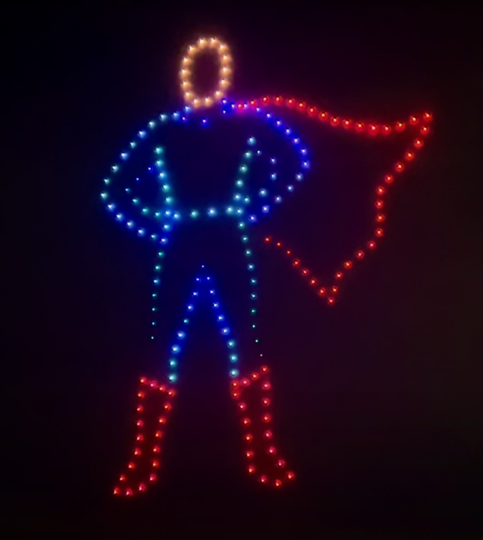 Super hero created from drones