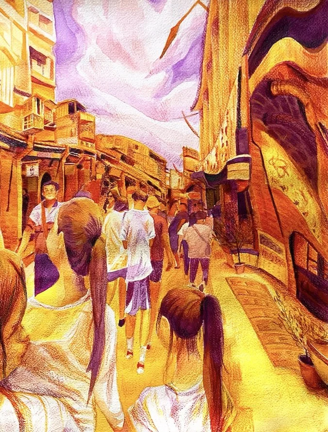 Melting (Watercolor and colored pencil 18" x 24")