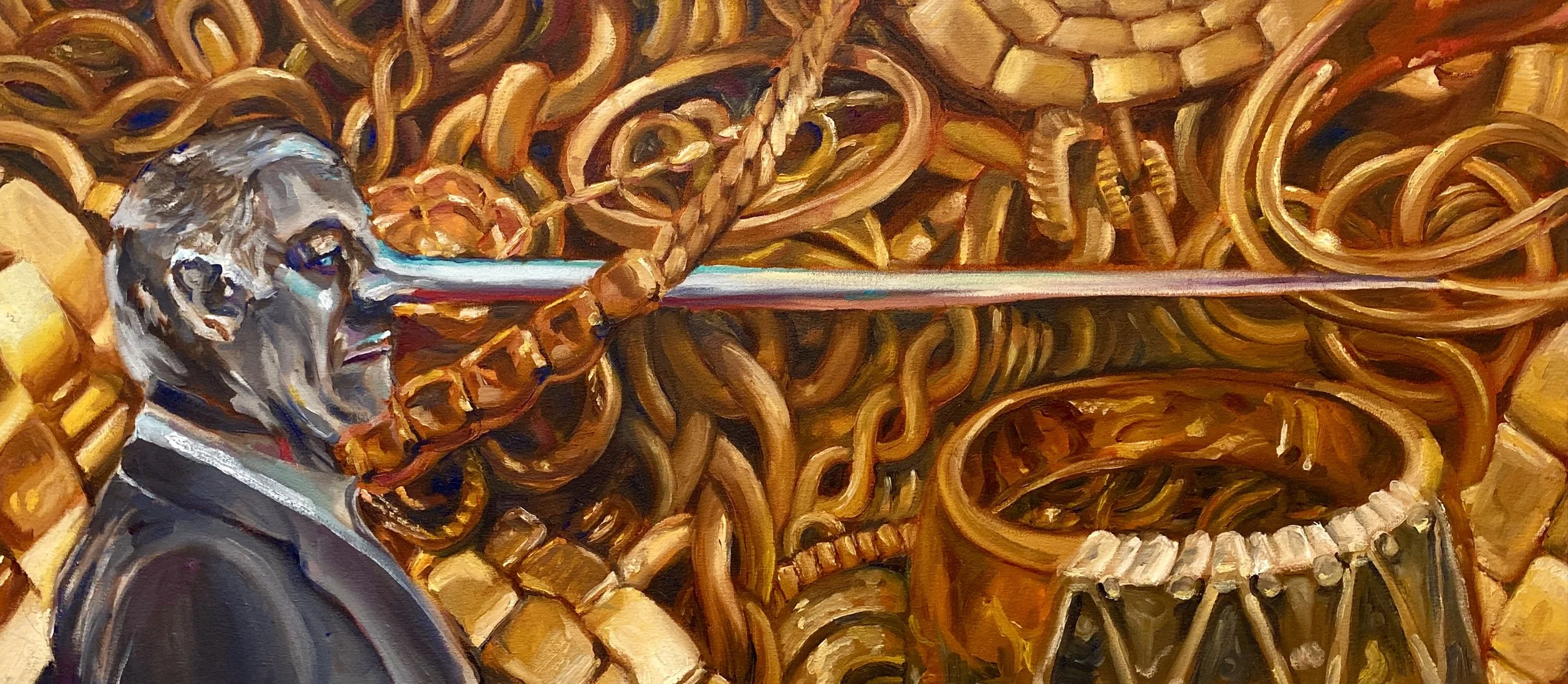 The Deceiving Riches (Oil on canvas 40' x 18')