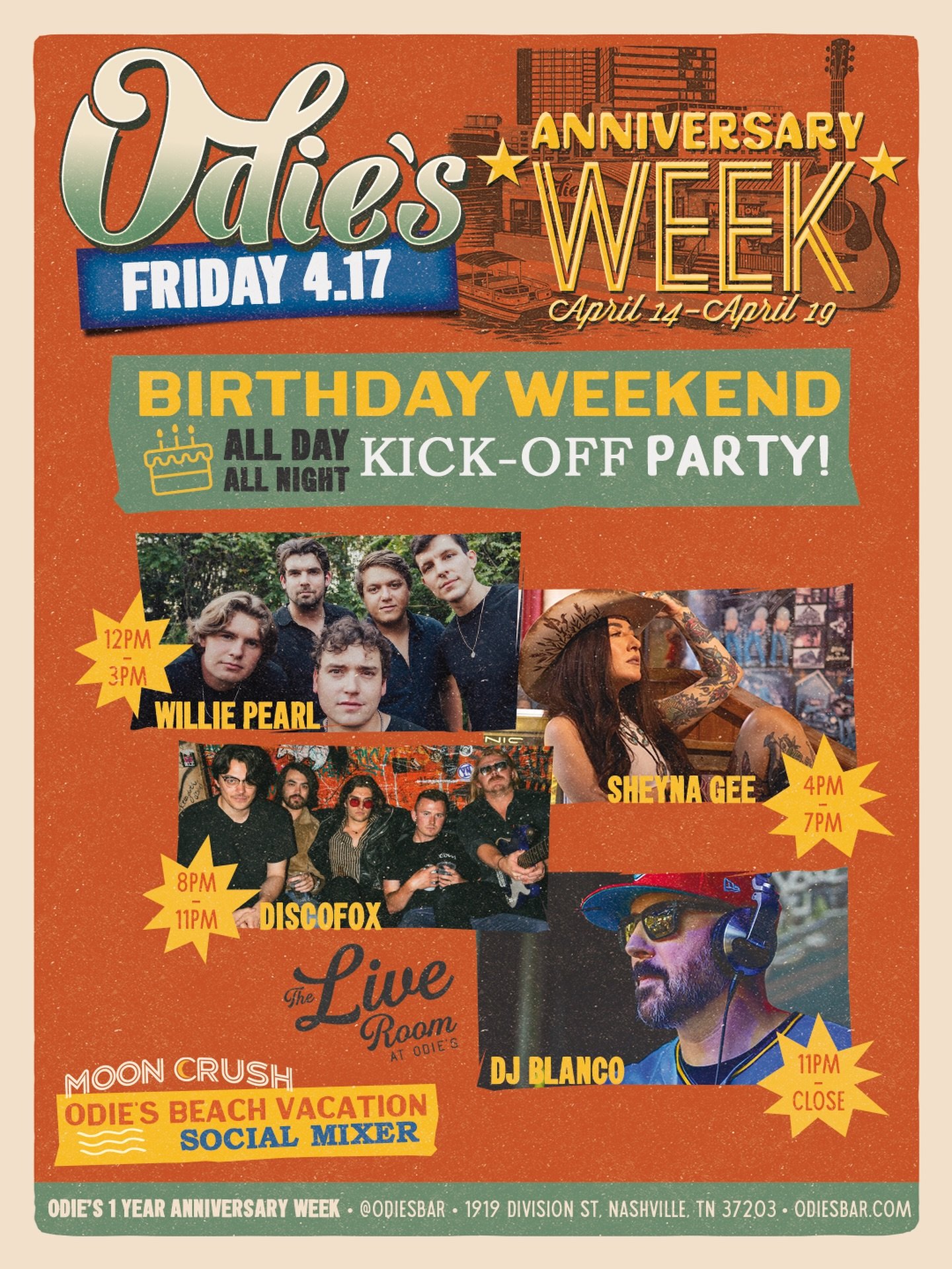 It&rsquo;s our birthday and we&rsquo;ll party if we want to! 🎂 We kicked it off with @williepearlband and have a stacked night ahead with @geeis4gangster @discofoxofficial and @djblanconash. See you tonight!