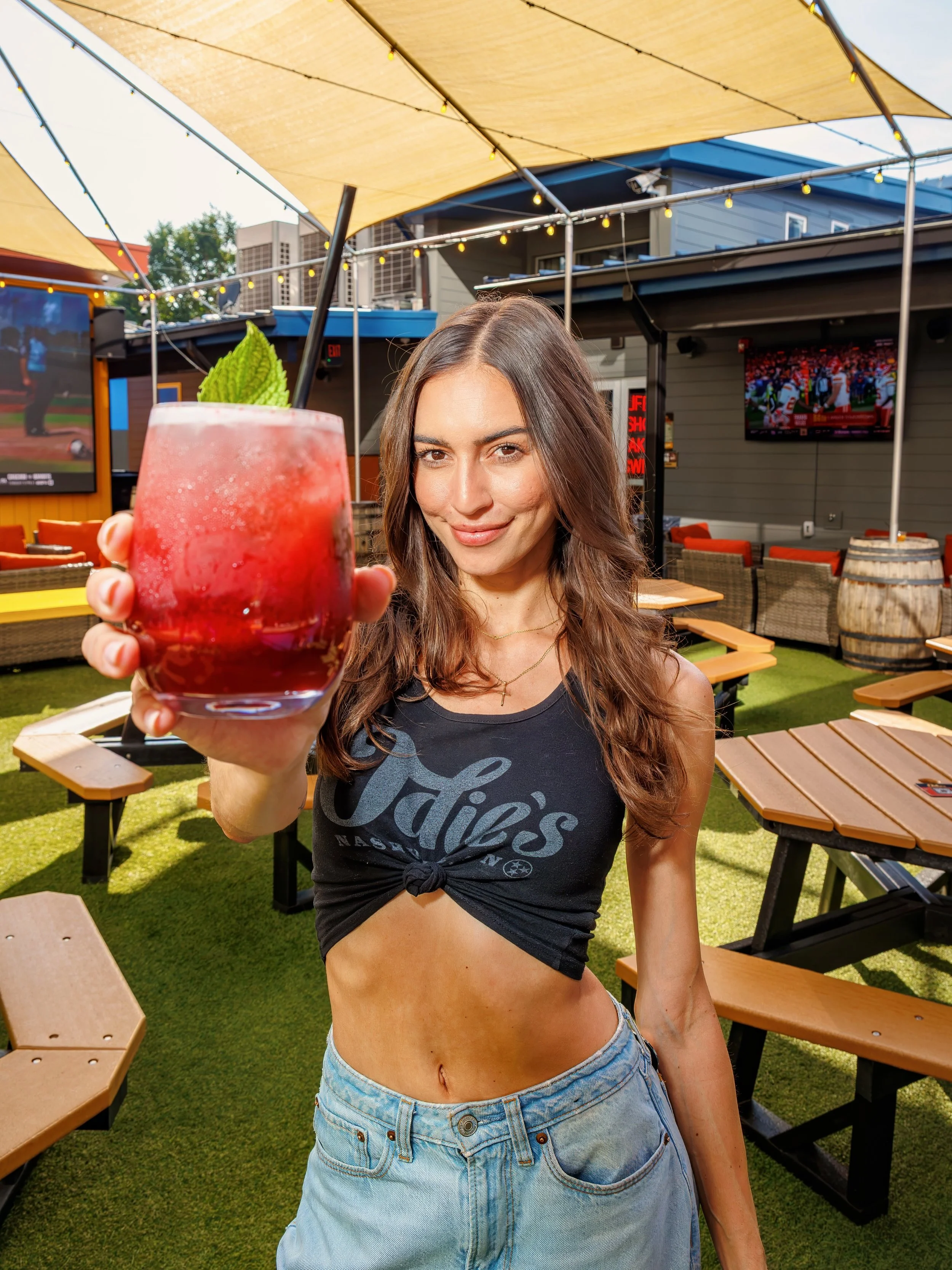 Your new favorite drink just dropped! Odie&rsquo;s August Drink of the Month is The Endless Summer ☀️ St-Germain, blackberry, lemon juice, mint leaves and brut champagne. Come try it today!