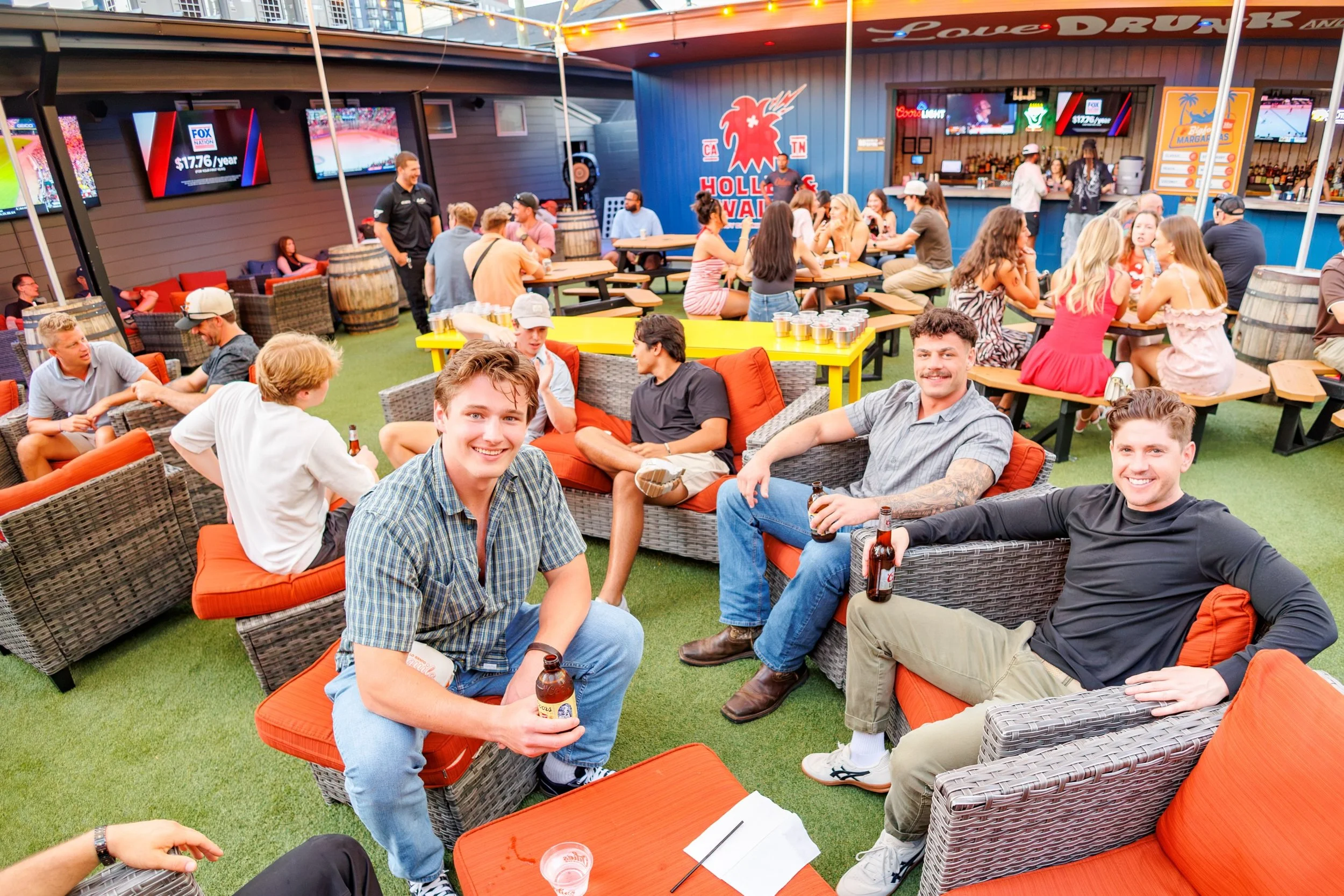 It&rsquo;s always patio weather when the misters are on 💨  Come by for a golden hour drink and cool off 🍹