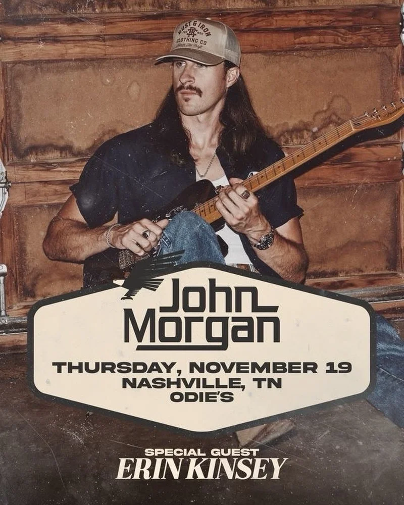 JUST ANNOUNCED: @johnmorgan95 is coming to Odie&rsquo;s on Thursday, November 19th, with special guest @erinkinseytx! Tickets for the show go on sale this Friday, 9/25 at 10AM. You won&rsquo;t want to miss this one!