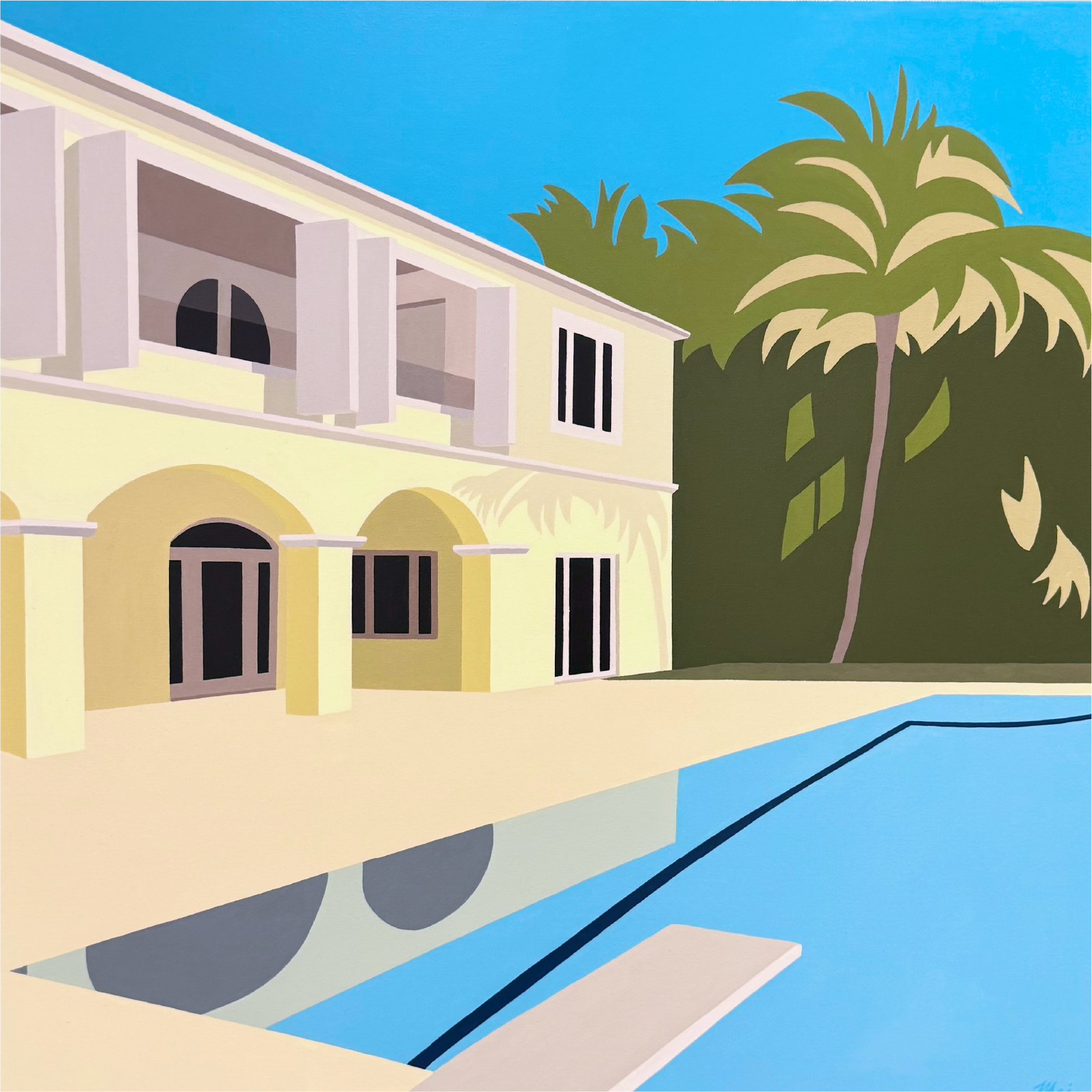 Retro Beach House (30in x 30in)