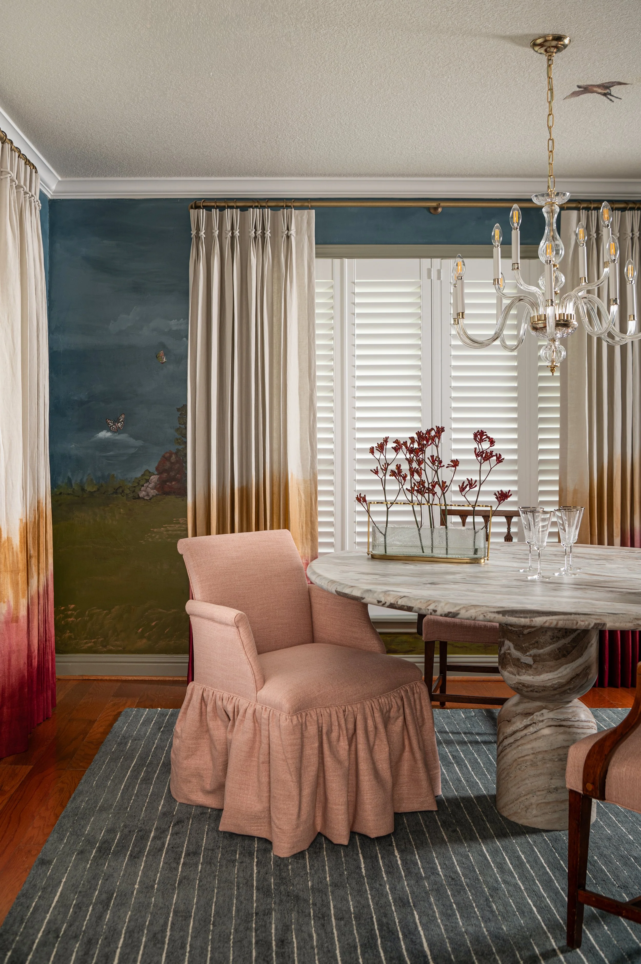 Custom dining room mural in Round Top Texas