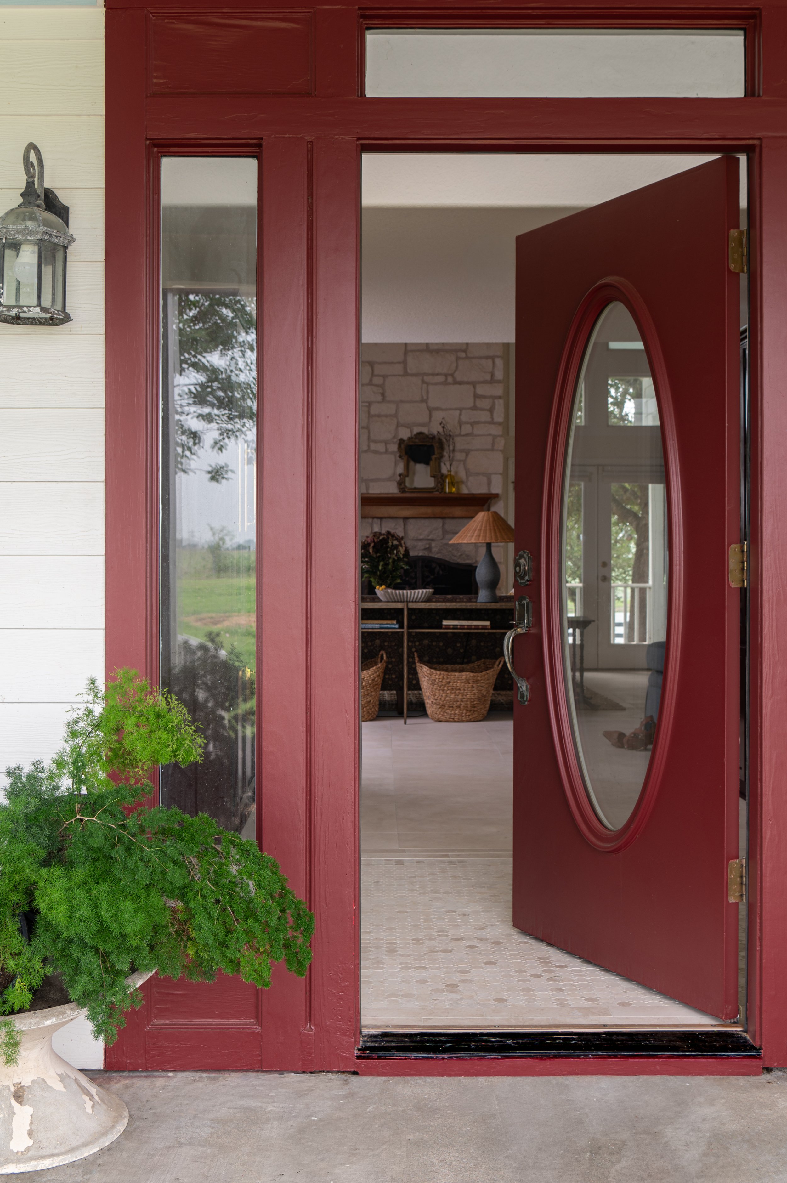 colorful entry door in Round Top by Paula Dixon Design