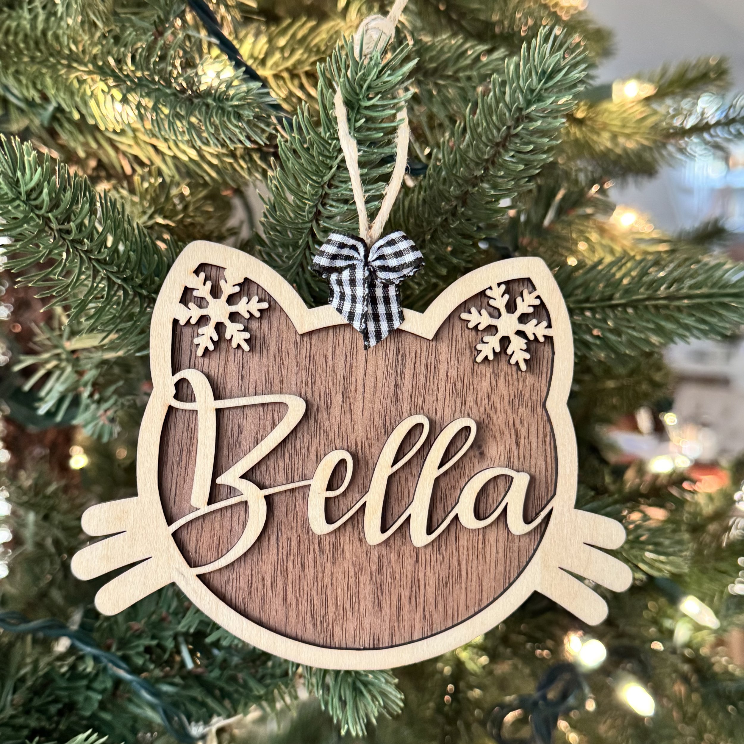 Personalized Cat Holiday Ornament