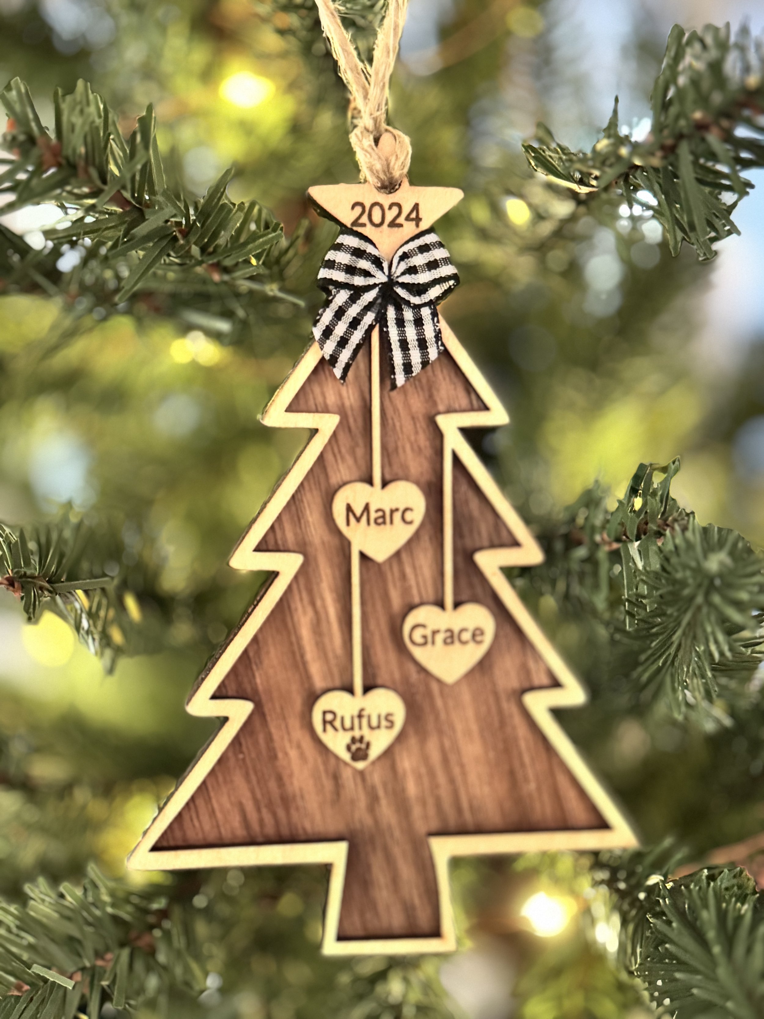 Personalized Family Tree Holiday Ornament