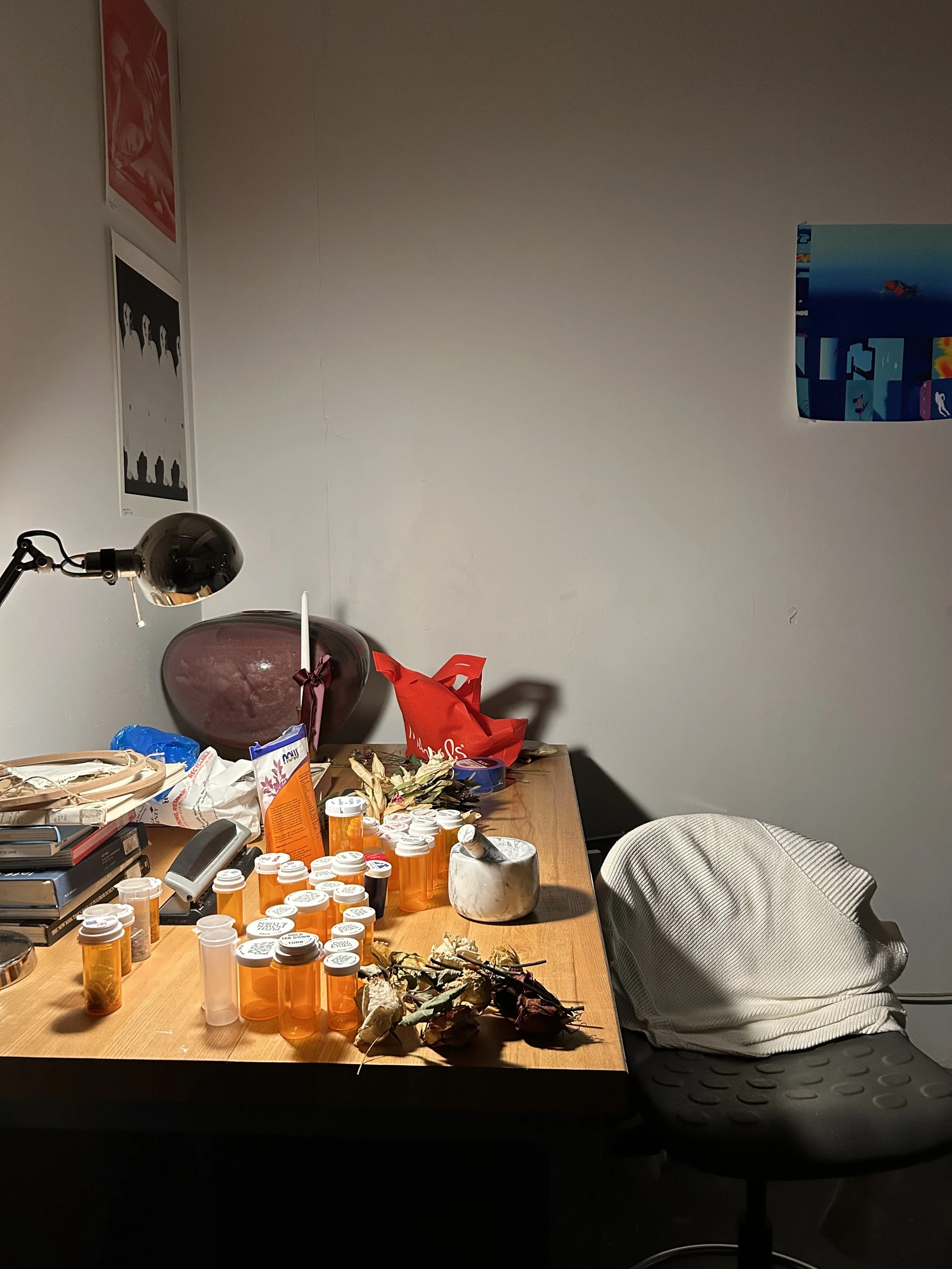 Assembling at studio workbench 