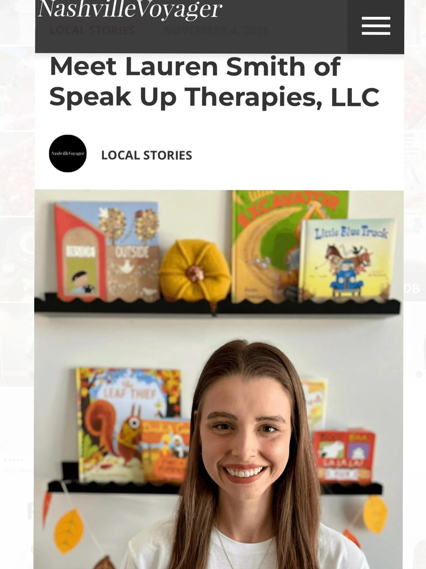 Extra! Extra! Read all about it! 📣

@nashvillevoyager featured @speakuptherapies in their recent article on local stories &amp; we are so thankful for this opportunity to share all about our story and the ways we hope to bless the community. 

Thank