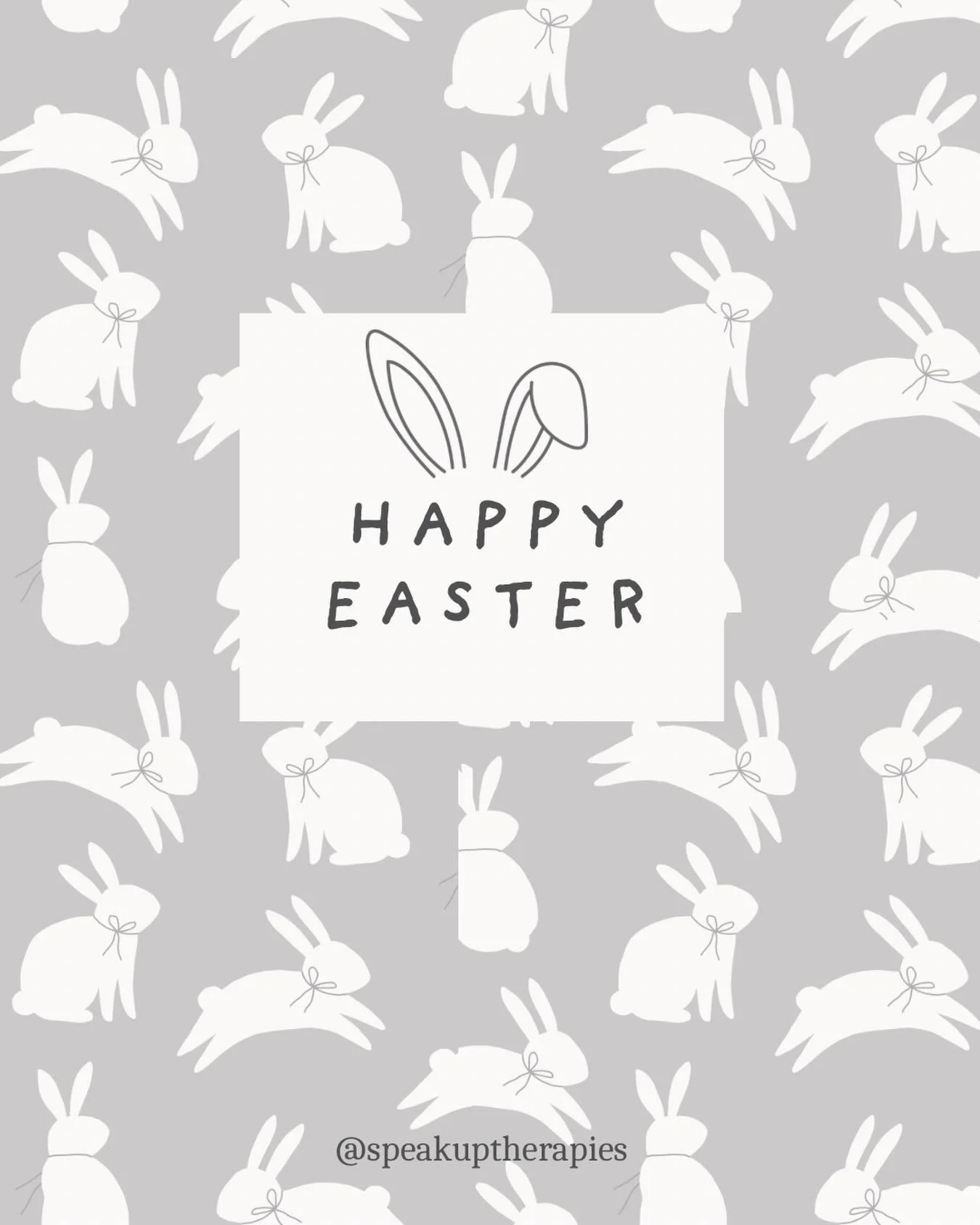 Happy Easter from @speakuptherapies 🐰! We pray you have a blessed Easter with family &amp; friends! 

&ldquo;He is not here, for He has risen as He said.&rdquo; 
Matthew 28:6 ESV

#easter #eastersunday #heisrisen #speechtherapy #speechpathology