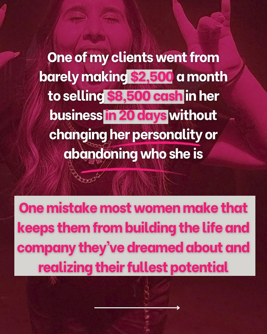 When my client stopped making this mistake her reality changed in less than a month. Her sales immediately increased and she felt energized from her brand again.

She started sharing her heart and the work she has put into learning her specialty. Tha