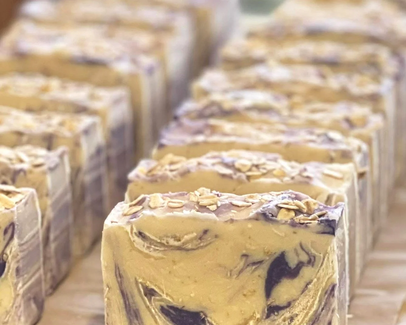 Lavender and Oats soap on a tray.jpg
