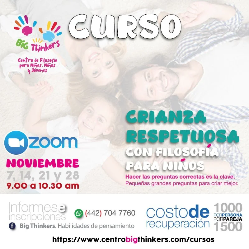 Curso Crianza Respetuosa y Filosofía para Niños.