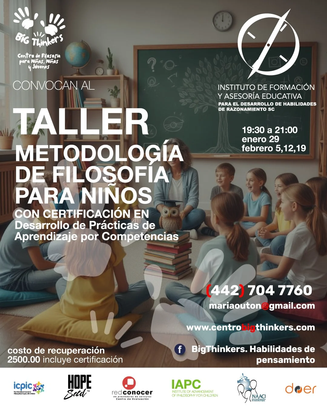 Taller Metodología de Filosofía para Niñas, Niños y Jóvenes 2026