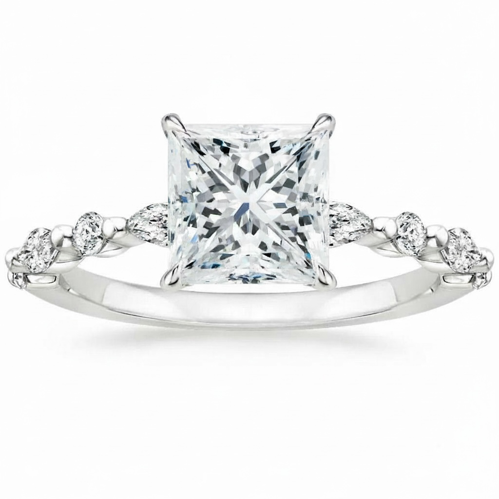 2 CT Princess Cut Engagement Ring