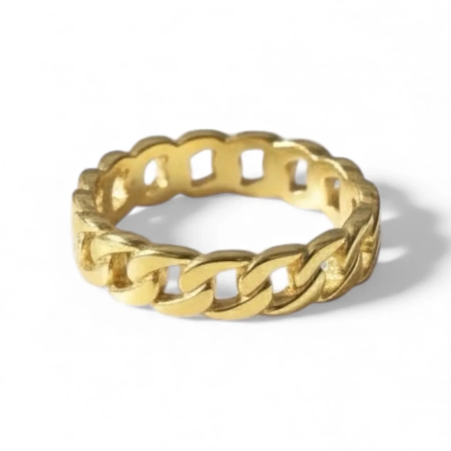 Gold Cuban Link Ring