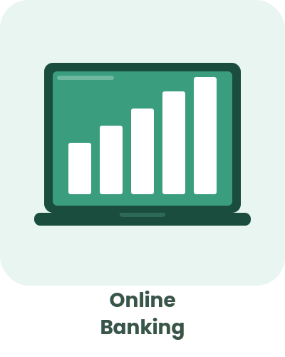 A laptop screen displaying a bar chart with upward trending bars, symbolizing online banking or digital financial growth.