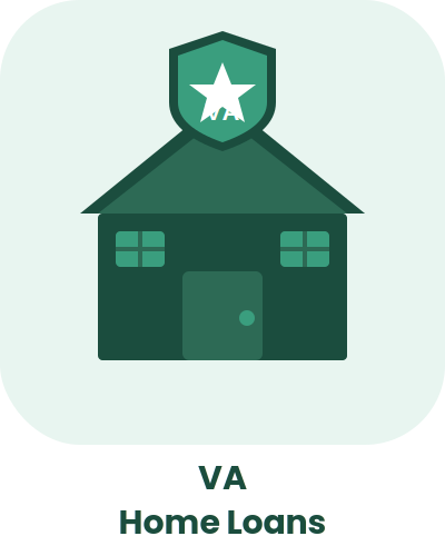Illustration of a government building with a star emblem on top, labeled VA Home Loans.